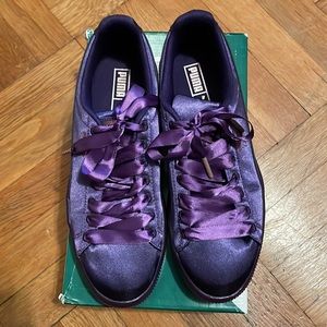 Puma Clyde Satin Jr Kids Girls  Sneakers Shoes Casual   - Purple (New in box)